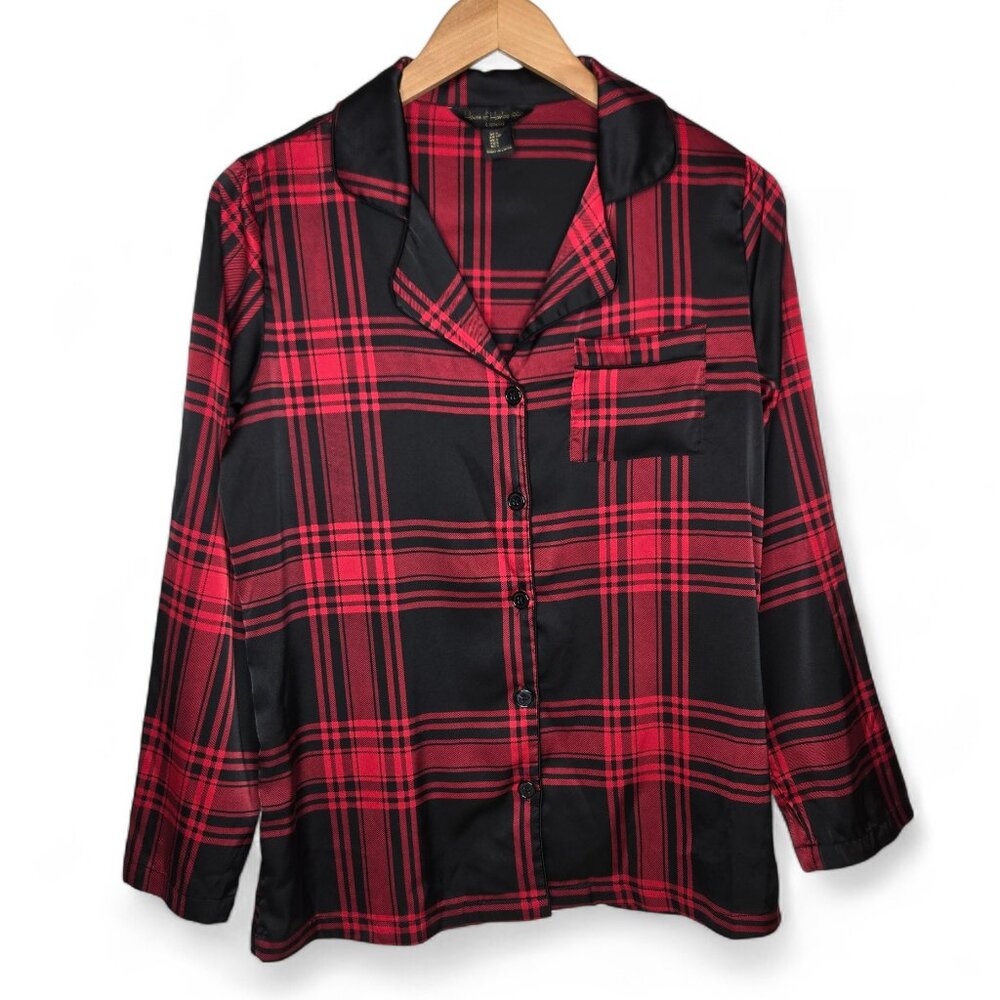 House of Harlow Sleepwear Pajama Set Women's Plaid Super Soft Bedroom Lounging S